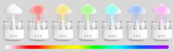 MIFXIN Cloud Rain Humidifier with 7 Colors LED Light Aromatherapy Essential Oil Diffusers Micro Humidifier with Remote Control Desk Fountain Bedside Sleeping Relaxing Mood Water Drop Sound (Black) Black 2024 - rain cloud humidifier