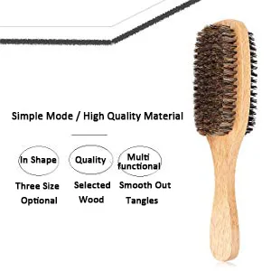 Men's Beard Brush Double-Sided Facial Hair Brush Shaving Comb Male Mustache Brush Solid Wood Handle - product information 5