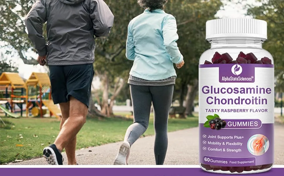 AlphaStateSciences Raspberry Bliss Glucosamine Chondroitin Gummies 1500mg High Strength - 60 Gummies - LIFESTYLE