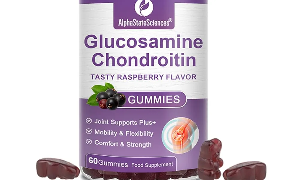 AlphaStateSciences Raspberry Bliss Glucosamine Chondroitin Gummies 1500mg High Strength - 60 Gummies - Raspberry Bliss Glucosamine