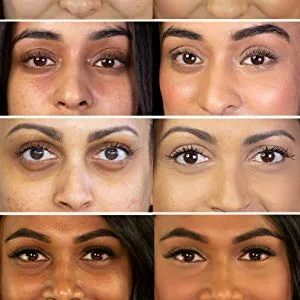 Liquid VO2 Vasanti Cosmetics Liquid Cover-Up - Under Eye Corrector for Medium to Deep Skin Tones - Paraben Free - before and after under eyes