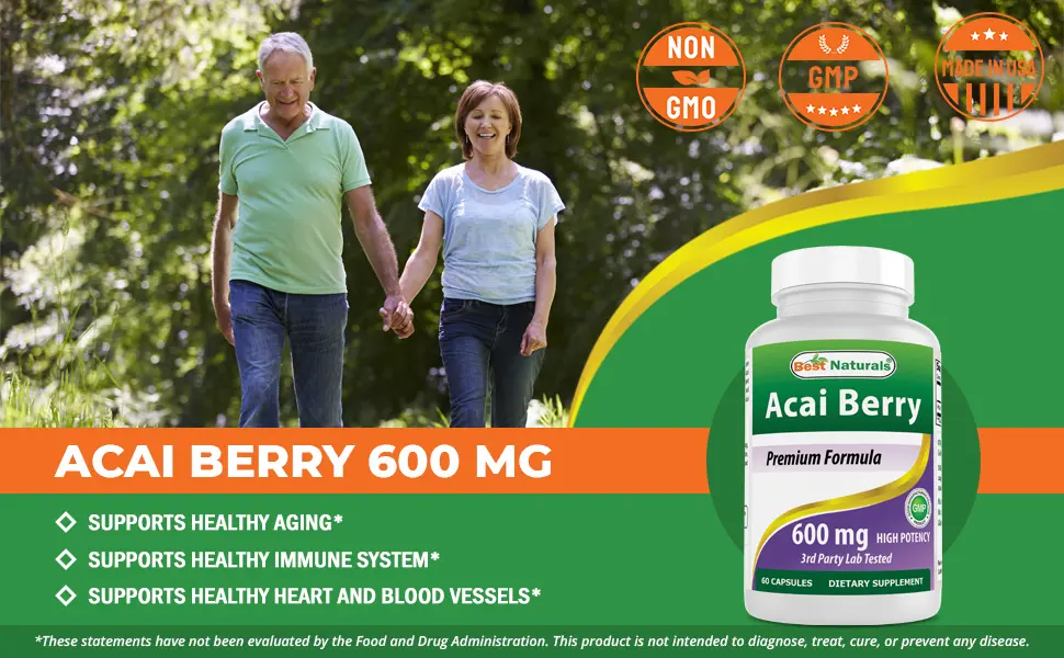 Best Naturals Acai Berry 600 mg 60 Capsules - product information 2