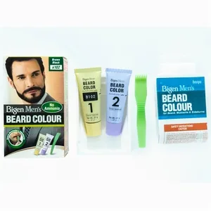 Bigen Men's Beard Colour | No Ammonia Formula with Aloe Extract & Olive Oil - 102 Brown Black Brown Black 1 Count (Pack of 1) - Bigen Beard colour contents