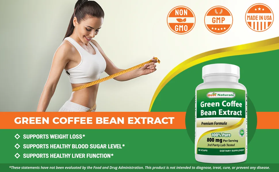 Best Naturals 100 % Pure Green Coffee Bean Extract 800 mg per serving 120 Vcaps - product information 2