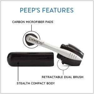 Carbon Klean Peeps Eyeglass Lens Cleaner - Efficient and Durable Carbon Microfiber Technology - Exclusively Used by NASA - 500 Uses (Green Soft Touch) Soft Touch Green - product information 3