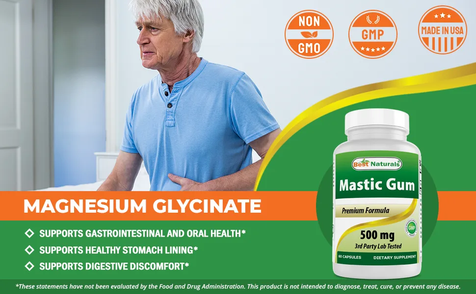 Best Naturals Mastic Gum 500 mg 60 Capsules (60 Count (Pack of 1)) - product information 2