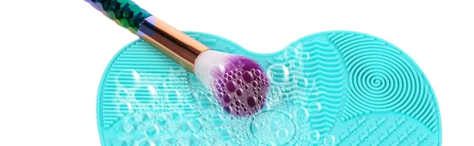 Make-up Brush cleaner made Of Silicone/Multiple Rugged Patterns and Has Strong suctions Size : Small | Colour : Turquoise  - item