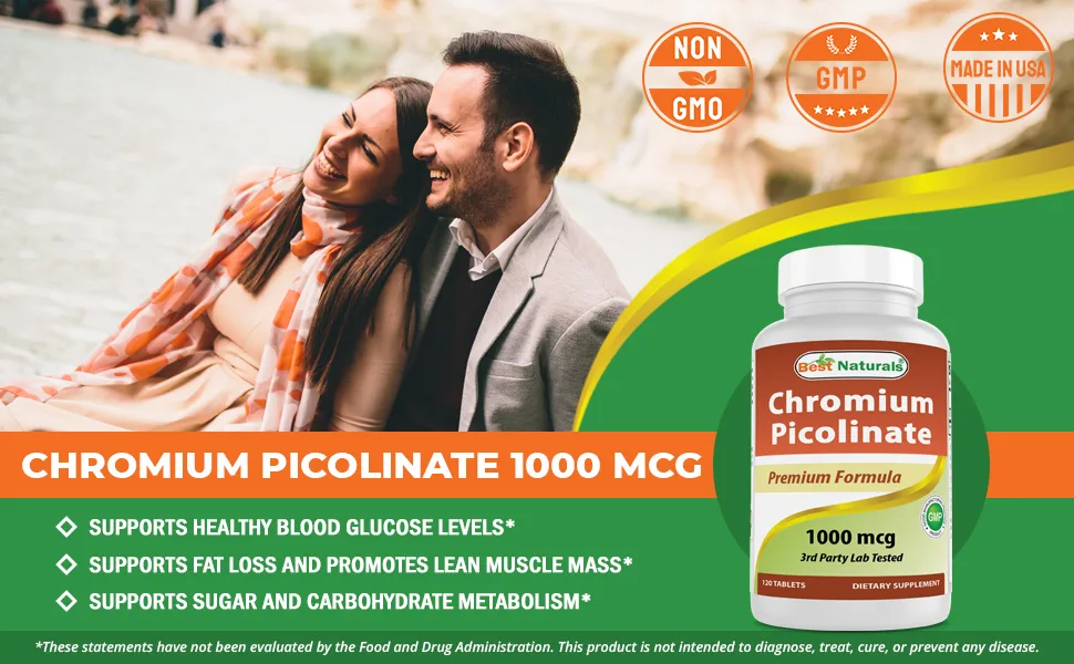 Best Naturals Chromium 1000 mcg 120 Tablets Fish 120 Count (Pack of 1) - product information 2