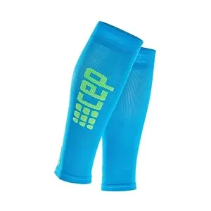 CEP - ULTRALIGHT COMPRESSION CALF SLEEVES for men | Calf sleeves with compression L Electric Blue/Green - ultralight calf sleeves
