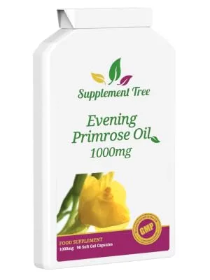 Evening Primrose Oil EPO 1000mg 90 Capsules | Vegan Cold Pressed Supplement | Provides GLA & Vitamin E | 100% Quality Satisfaction Guarantee - gla acid