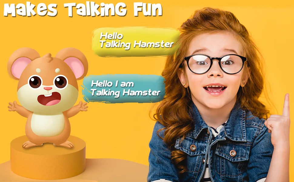 Qwifyu Talking Hamster Interactive Stuffed Plush Animal Talking Toy Cute Sound Effects with Repeats Your Said Voice Best Buddy for Kids Gift Age 3+ (Gray) - product information 2