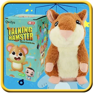 Qwifyu Talking Hamster Interactive Stuffed Plush Animal Talking Toy Cute Sound Effects with Repeats Your Said Voice Best Buddy for Kids Gift Age 3+ (Gray) - product information 6