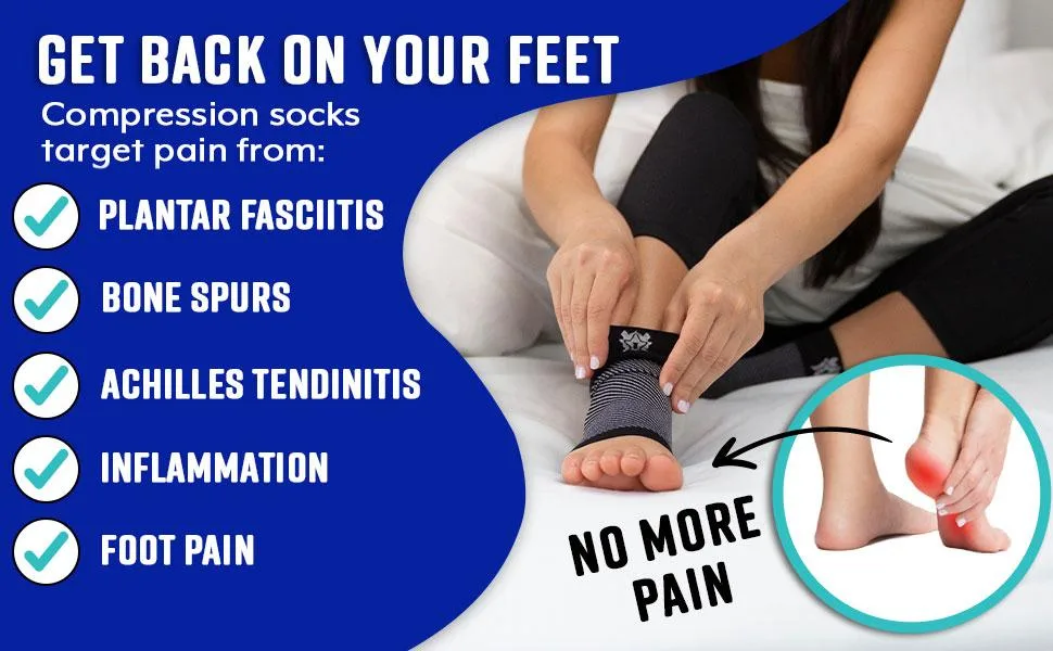 Bitly Plantar Fasciitis Socks - Comfortable Toeless Compression Socks for Foot & Heel Support - Premium Ankle Support Brace to Improve Circulation XL Beige - plantar fasciitis relief