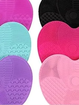 Make-up Brush cleaner made Of Silicone/Multiple Rugged Patterns and Has Strong suctions Size : Small | Colour : Pink  - 7 Colours