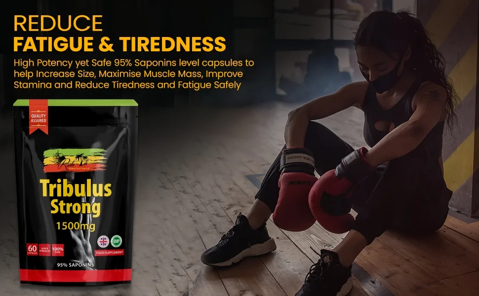 Tribulus Terrestris High Strength Supplement - Strong 95% Saponins Extract Capsules for Muscle Growth and Mass - UK Made - Tribulus Terrestri Terrestris Muscle Supplements Men Steroids Testosterone High Strength Growth Male
