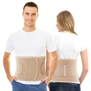 ORTONYX Ergonomic 9.5" Abdominal Binder - Postpartum Postoperative Wrap - Abdomen Hernia Support Belt for Men and Women - XXL (42"-48") Beige - ASSD