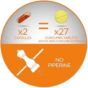 Elixirvit Liquid Curcumin with Vitamin D 185x More Bioavailable Than Typical Turmeric/Curcumin Supplements Advanced Turmeric Extract with NovaSOL 60 High Strength Capsules - liquid curcumin no turmeric with piperine and black pepper