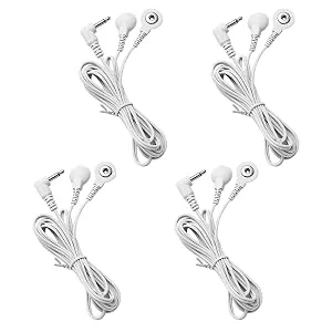 4 Pieces Replacement TENS Lead Wires 2.5mm Plug to 3.5 mm Snap Replace Cable Lead Wires for TENS Muscle Nerve Stimulators - wire 4