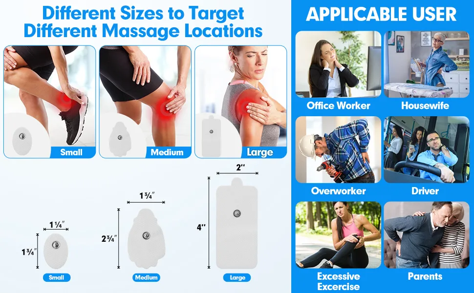 LiteTour 20 Pieces TENS Electrodes Pad Replacement Pad for TENS Unit TENS Electrode Pad - TENS Pads