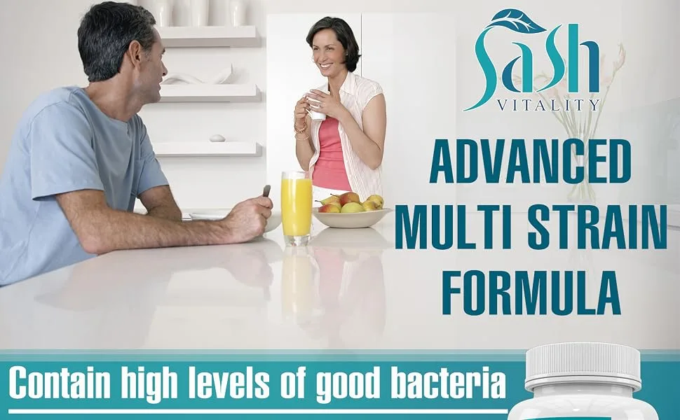 Bio-Cultures Complex Probiotics for Adults - 120 Vegetarian Capsules - Advanced Multi-Strain - Prebiotic Inulin - Active Strains Lactobacillus Acidophilus & Bifidobacterium - UK Made Sash Vitality Complex Probiotics Capsules (Adults) - Probiotics for Adults Active Strains Lactobacillus Acidophilus Bifidobacterium Prebiotic