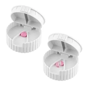 3 in 1 Pill Cutter for Small Pills Pill Crusher for Tablets & Pill Box - Perfect Pill Splitter for Small Pills - Tablet Crusher for Pills - Compact and Portable - Pill Splitter Medicine Tablet Cutter with Storage Compartment Box