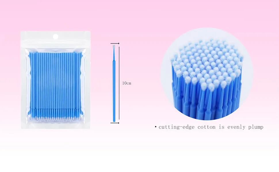 600Pcs Micro Brushes Disposable Applicator Eyelash Extensions Mascara Wands Brush for Eyebrow 6 Color - 6 Color dark purple(S), Light purple(S) pink(M), dark green(M),dark blue(L), yellow(L)