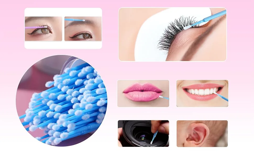 600Pcs Micro Brushes Disposable Applicator Eyelash Extensions Mascara Wands Brush for Eyebrow 6 Color - Clean teeth, corner of the computer, nail art, painting, crafting projects etc
