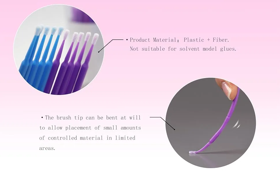 600Pcs Micro Brushes Disposable Applicator Eyelash Extensions Mascara Wands Brush for Eyebrow 6 Color - Small and little cotton of the micro applicators can save cosmetic