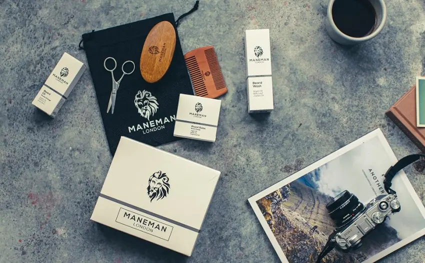 Maneman London Beard Grooming Kit for Men - 7 Piece Gift set shampoo oil softens itch free relief - Complete Beard Kit