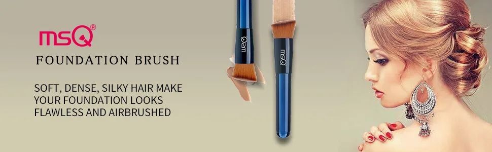 MSQ Liquid Foundation Brush Face Brush Make up Brush with Synthetic Dense Bristles for Blending Liquid Cream Concealer Premium (Blue) - product information 2
