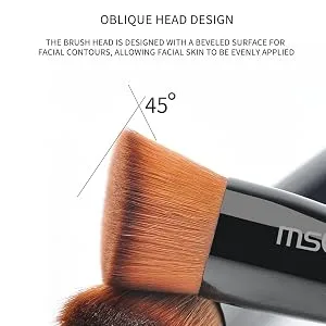 MSQ Liquid Foundation Brush Face Brush Make up Brush with Synthetic Dense Bristles for Blending Liquid Cream Concealer Premium (Blue) - product information 3