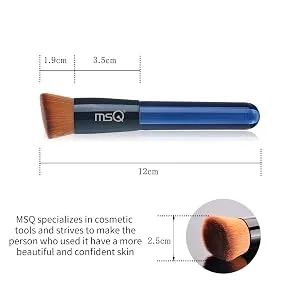 MSQ Liquid Foundation Brush Face Brush Make up Brush with Synthetic Dense Bristles for Blending Liquid Cream Concealer Premium (Blue) - product information 6