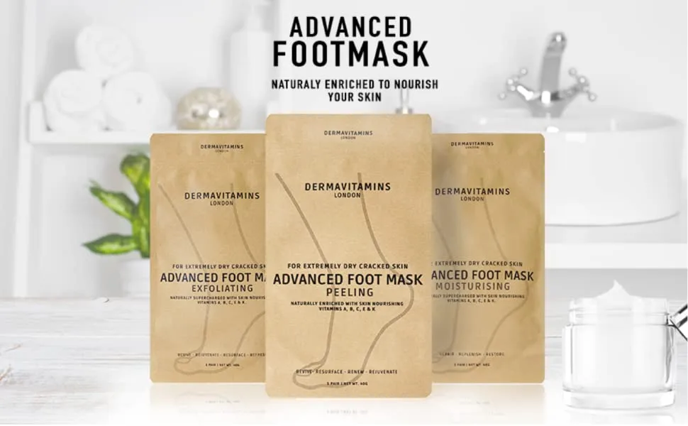 Dermavitamins Advanced Foot Mask Bag - Repairs Dry Feet (Moisturising) - advanced footmask