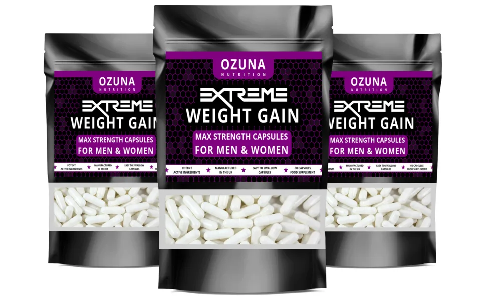 ANABOLIC Weight GAIN Tablets - Quick Muscle Mass Pills Growth Potent Capsules - THREE PACKETS SIDE BY SIDE