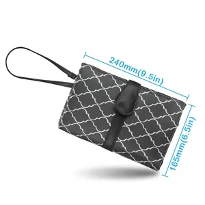 Baby Changing Mat Portable Travel Changing Mat Waterproof Folding Nappy Change Mat 70 x 50cm Grey - folded changing mat