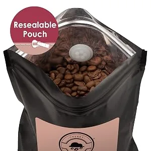 Cherry Storm - No. 17 (Dark Edition) - Espresso Coffee Beans - 500g - 100% Arabica Espresso Cherry 500 g (Pack of 1) - no. 17 blend fresh roast coffee beans, open bag with beans visible, Resealable Pouch text bubble