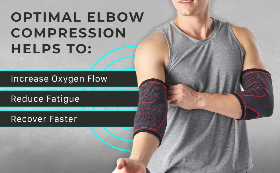 Rymora Elbow Brace Support Sleeve for Men and Women Suitable for Weightlifting and Weak Joints Reduce Joint Pain During Any Activity Single (Slate Grey) L - Optimal Compression