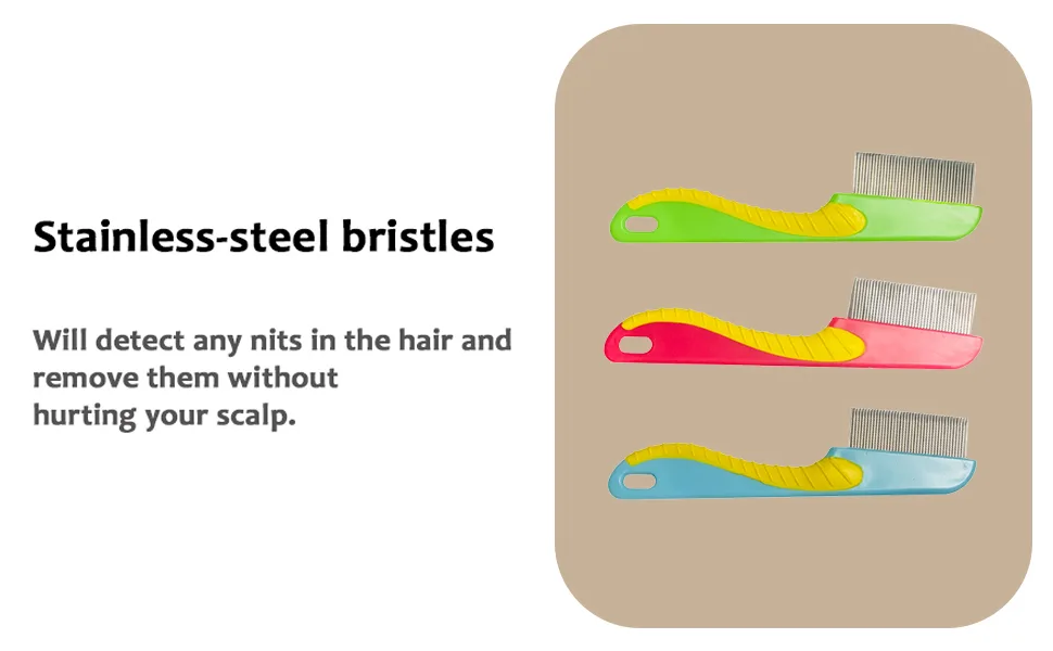 1 Piece Long Handle Nitty Hair Nit Comb Remove Head Lice and Eggs Metal Hair Nit Comb for Pets Adults and Kids - product information 3