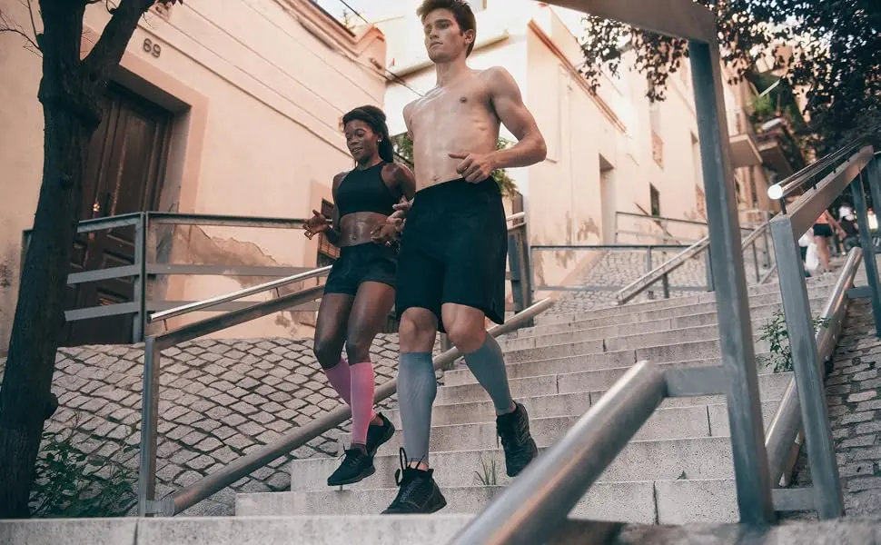 CEP - ULTRALIGHT COMPRESSION CALF SLEEVES for men | Calf sleeves with compression XL Black/Light Grey - Dultralight socks.