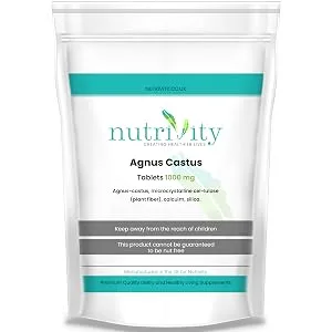 Agnus Castus 1000mg Vegan Tablets Menopause Premenstrual Syndrome PSM Insomnia Supplement by Nutrivity (60) - Agnus Castus 1000mg Vegan Tablet
