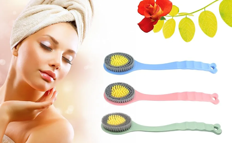 QiCheng&LYS Hand Shower Brush Long Handle Bath Brush Long Handle Shoe Brush Laundry Brush Board Brush (Green and 2PCS) - QiCheng&LYS
