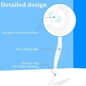 HouChanges Floss Sticks Dental Floss Picks Complete Clean 2 in 1 Dental Toothpick Polyethylene Resistant Dental Cardamom(30Pcs) - dental floss