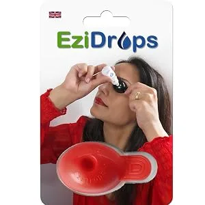 EziDrops - Eye Drop Dispenser Aid - Easy Eye Drop Applicator - Safe & Easy Vision Care (Black) - Ezi Drops in Pack