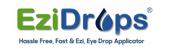 EziDrops - Eye Drop Dispenser Aid - Easy Eye Drop Applicator - Safe & Easy Vision Care (Black) - EziDrops Logo