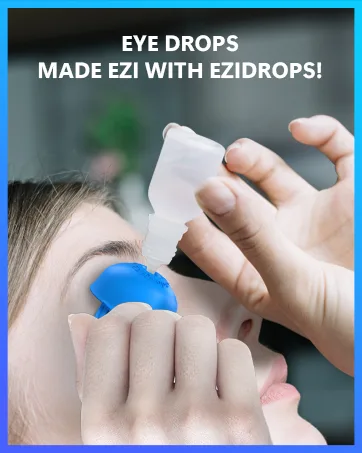 EziDrops - Eye Drop Dispenser Aid - Easy Eye Drop Applicator - Safe & Easy Vision Care (Blue) - EZIDROPS EYE DROPS