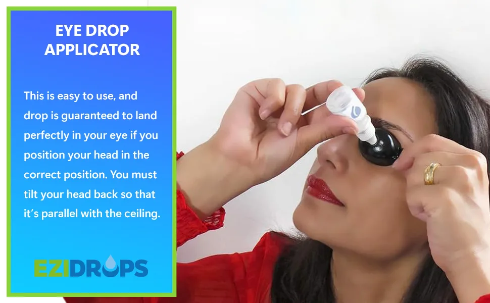 EziDrops - Eye Drop Dispenser Aid - Easy Eye Drop Applicator - Safe & Easy Vision Care (Blue) - EZIDROPS EYE EAR DROP APPLICATOR