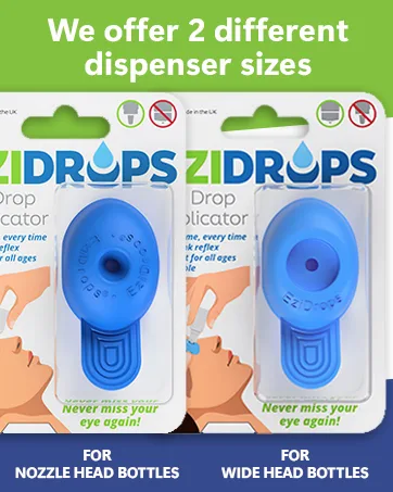 EziDrops - Eye Drop Dispenser Aid - Easy Eye Drop Applicator - Safe & Easy Vision Care (Blue) - EZIDROPS NOZZLE WIDE HEAD BOTTLES