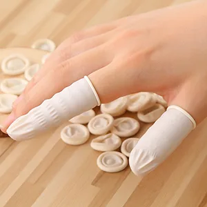 Rainmae Finger Cot 500PCS Latex Anti-Static Finger Cover Protector Finger Tip Rubber Protect Keeping Dressing Dry and Clean - thumb protector