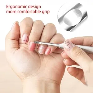 Cuticle Remover Cuticle Pusher Nails Cleaner Stainless Steel Anti-slip Dead Skin Cutter - product information 4