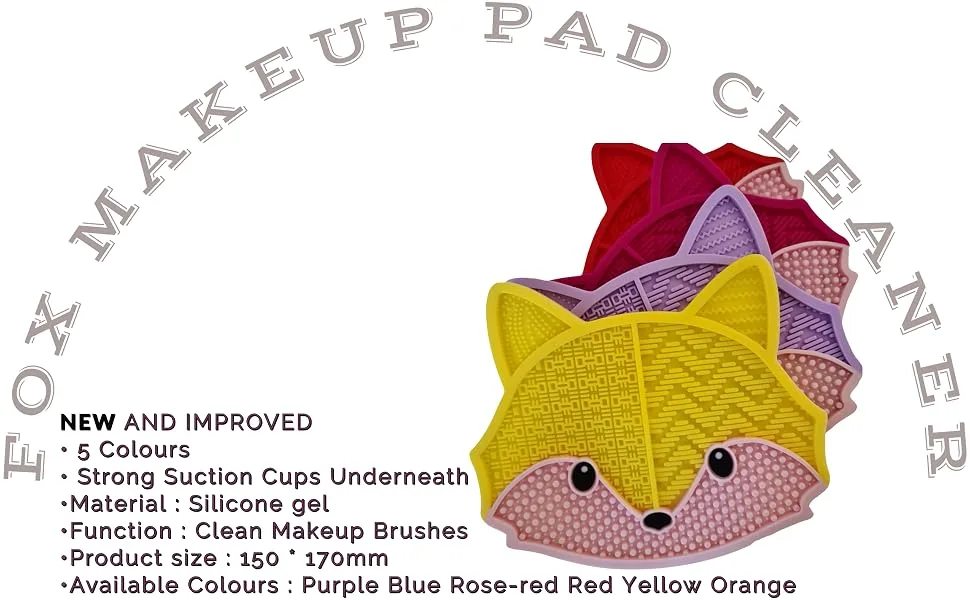 Silicone Brush Cleaner Make Up Brushes Cleaning Pad Style : Fox | Colour : Yellow  - test